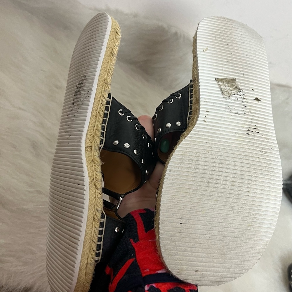 See by Chloe Yuna Espadrille Woven Studded Leather Sandals - Picture 9 of 11